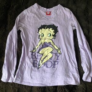Betty Boop Kids Lavender Long Sleeve Tee